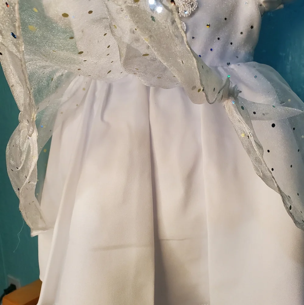 ❤️ New dress  2 pieces short sleeve white silver sequins Baptism various…